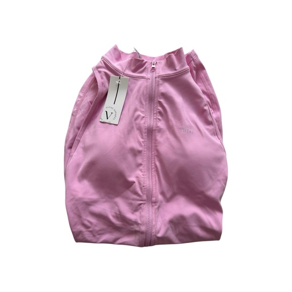 NEW!! VITAE APPAREL NANO ZIPSCRUNCH SHORT ONE PIECE BODYSUIT BABY PINK - Picture 3 of 3